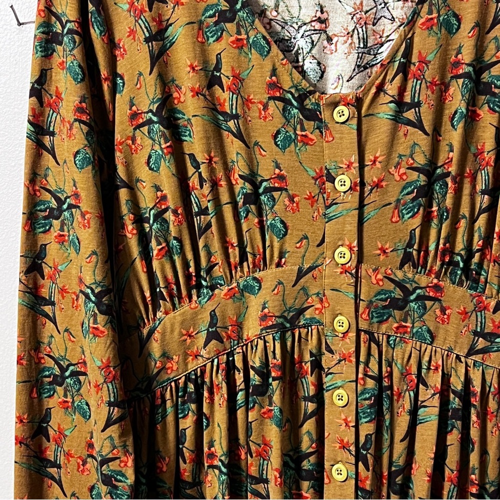 Kate Quinn Long Sleeve Shirt Tail Button Dress L - Picture 4 of 9